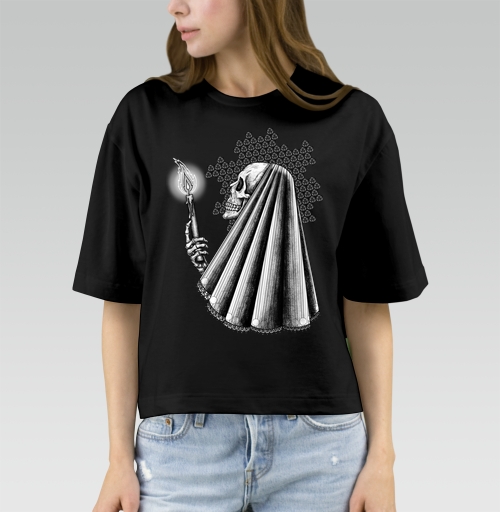 Фотография футболки Скелет со свечой