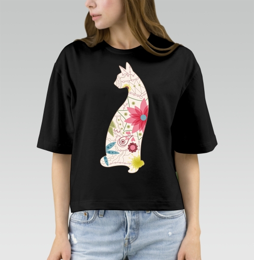 Фотография футболки Кошка в винтажных цветах