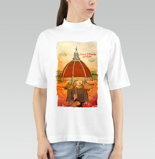 Фотография футболки Уютная женщина под куполом Santa Maria del Fiore / Святая Мария Цветочная