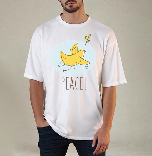 Фотография футболки Банан-птица 'PEACE!' — символ мира и юмора