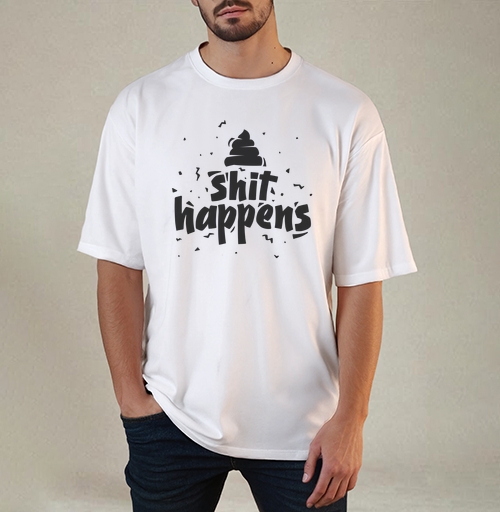 Фотография футболки Стикер «Shit happens» — смелый графический дизайн