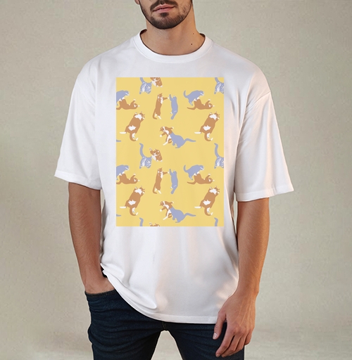 Фотография футболки Playful Pets Cats Pattern – Паттерн игры веселых котиков дизайн