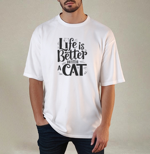 Фотография футболки Life Is Better With A Cat Жизнь Лучше С Котом