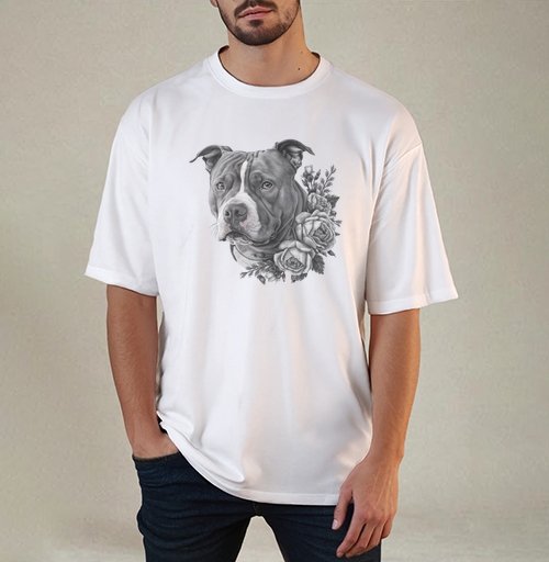 Фотография футболки Собака  цветы