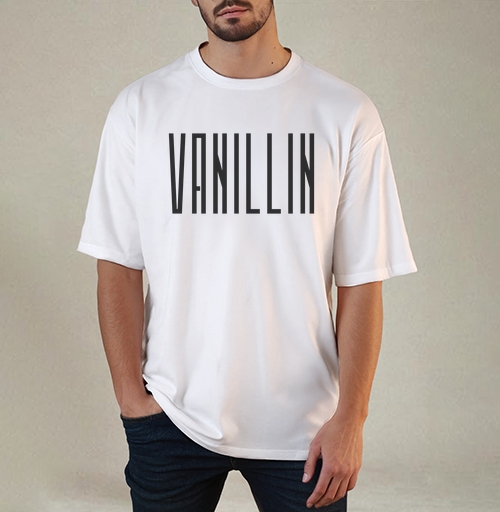 Фотография футболки Геометрический шрифт VANILLIN – Ванилин черный текст декор