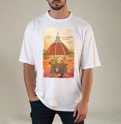 Фотография футболки Уютная женщина под куполом Santa Maria del Fiore / Святая Мария Цветочная