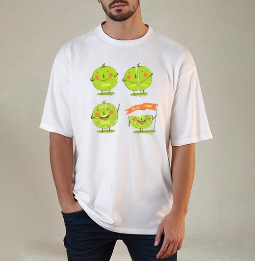 Фотография футболки Лайм в разных видах нарезки Lime in Different Cuts