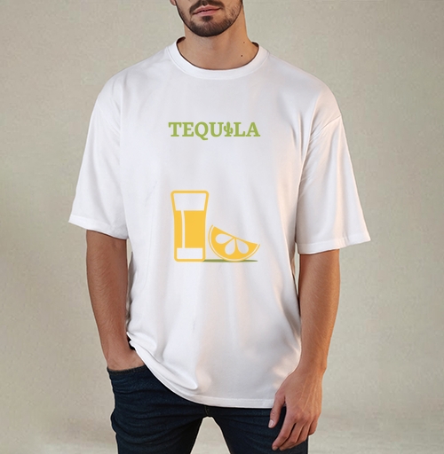 Фотография футболки Яркий минималистичный плакат TEQUILA с мексиканским стилем