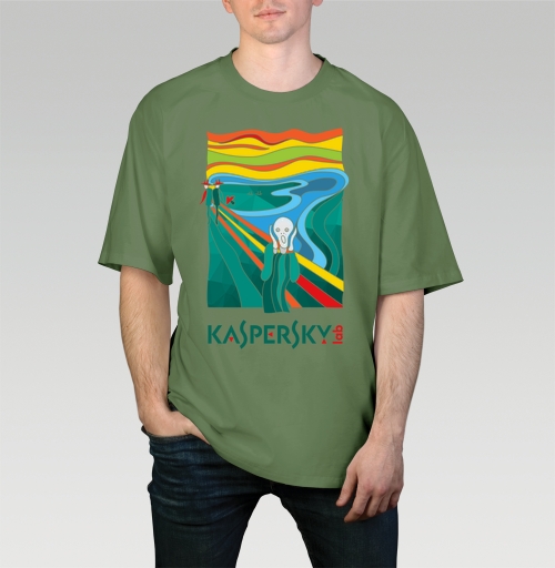 Фотография футболки Современная Интерпретация «Крика» с Логотипом Kaspersky