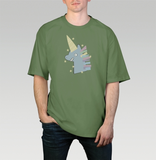 Фотография футболки Радужный голубой единорог магии чудес