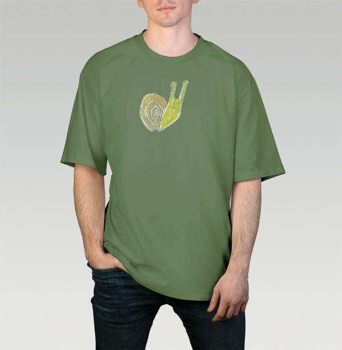 Фотография футболки Улыбающаяся медленная улитка Желтый коричневый медленная улитка