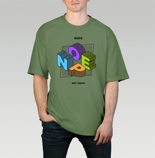 Фотография футболки Яркая 3D-композиция NOPE с дерзким отказом