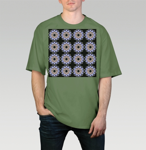 Фотография футболки Lavender abstract pattern with stars / Абстрактный лавандовый паттерн в современном стиле