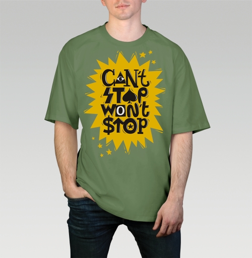 Фотография футболки Надпись Cant stop wont stop Не остановлюсь Мотивация Типографика Успех