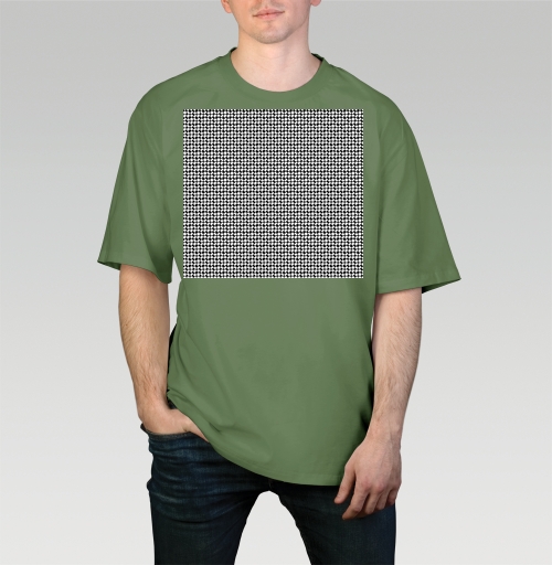 Фотография футболки Стильный черный белый узор / Geometric fractal для декора интерьера