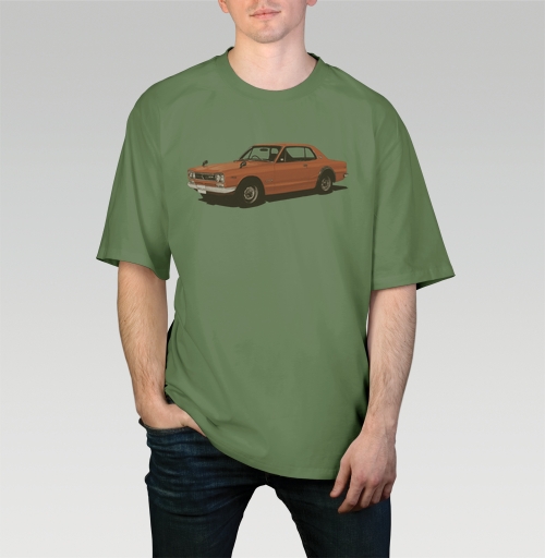 Фотография футболки Nissan Skyline GT-R Хакосука в оранжевом цвете