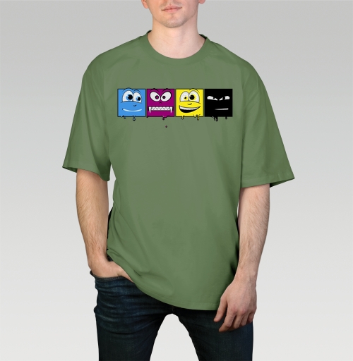 Фотография футболки CMYK faces / Лица CMYK
