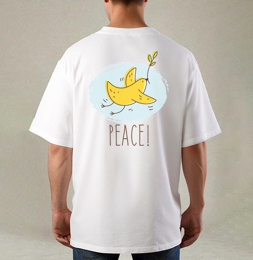 Фотография футболки Банан-птица 'PEACE!' — символ мира и юмора