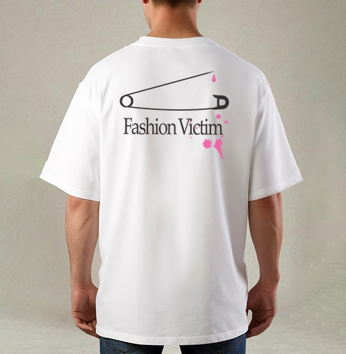 Фотография футболки Белая английская булавка c розовыми пятнами Fashion Victim
