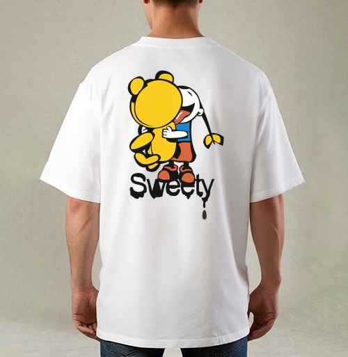 Фотография футболки Девочка обнимает плюшевого мишку с языком Sweety