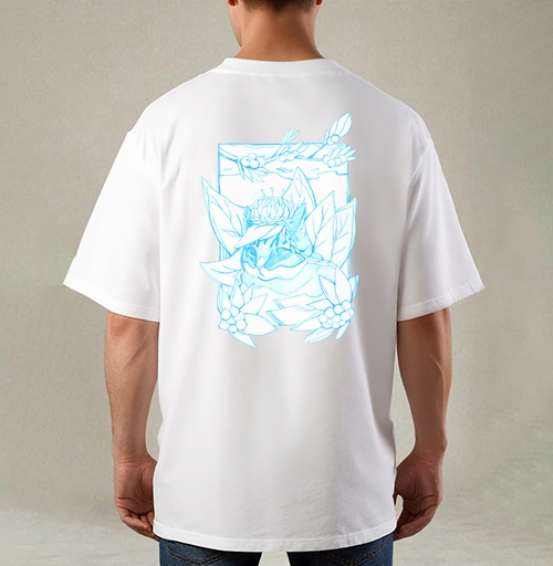 Фотография футболки Кот в листве