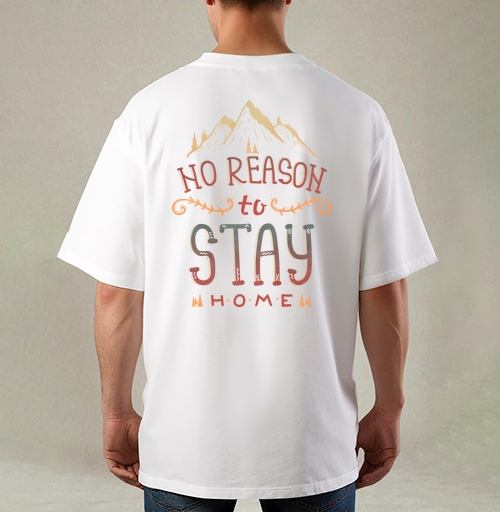 Фотография футболки Вдохновляющая иллюстрация NO REASON to STAY HOME