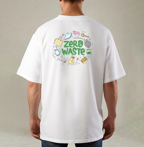 Фотография футболки Экологичный коллаж zero waste с яркими акцентами