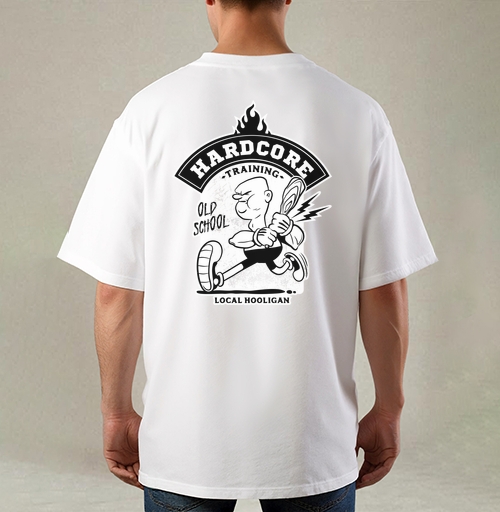 Фотография футболки Хардкор тренинг персонаж с битой в движении local hooligan