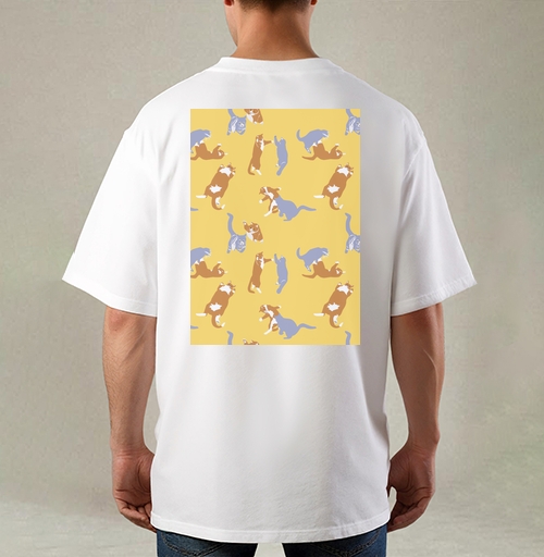 Фотография футболки Playful Pets Cats Pattern – Паттерн игры веселых котиков дизайн