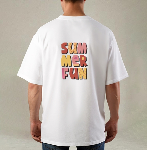 Фотография футболки Летние забавы теплые цвета летний текст summer fun