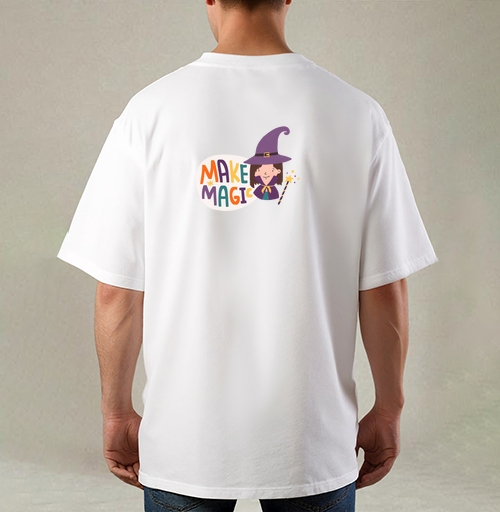 Фотография футболки Девочка волшебница с палочкой создай магию make magic