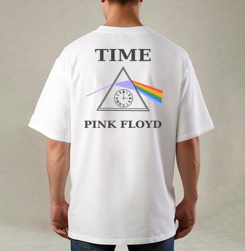 Фотография футболки Преобразование света через время с часами Pink Floyd