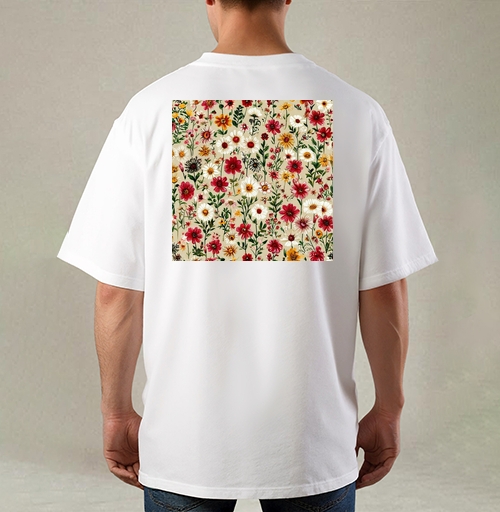 Фотография футболки Vintage Wildflower Meadow Garden Pattern / Винтажный луг садовый полевые цветы