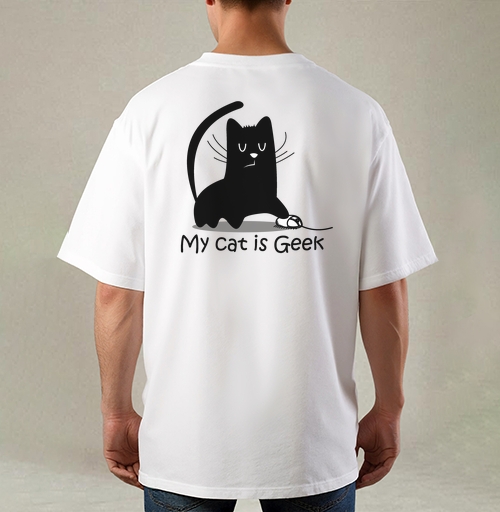 Фотография футболки My cat is Geek