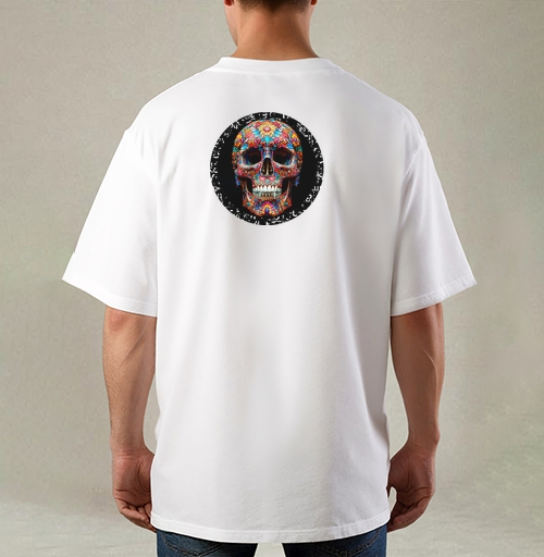 Фотография футболки Floral Skull - Цветочный мексиканский череп яркий красочный декор