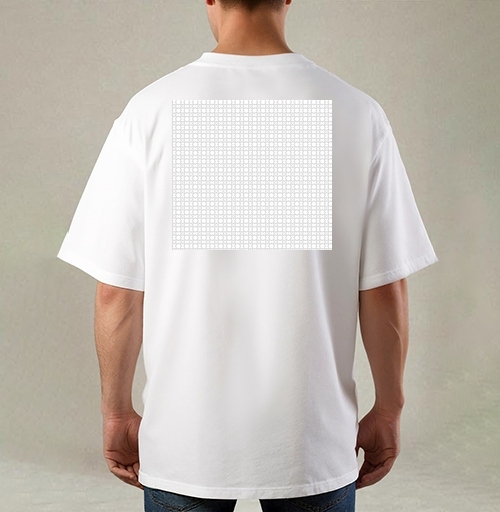 Фотография футболки White Puzzle Piece Geometry / Белая геометрия деталей пазла черных линий