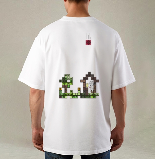 Фотография футболки Tetris Rabbit – Тетрисный кролик сохраняет уют пока весь мир рушится