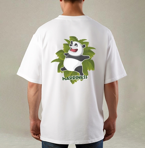 Фотография футболки Радостная панда в прыжке / Joyful Panda HAPPINESS Счастье Радость