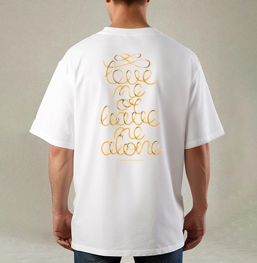 Фотография футболки Gold ribbon lettering / Люби или уходи saying Love me or leave me alone