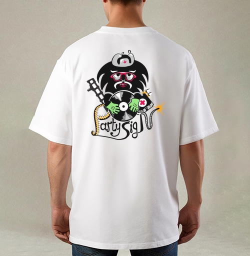 Фотография футболки Дерзкий андеграундный диджей с элементами вооружения Party Sig