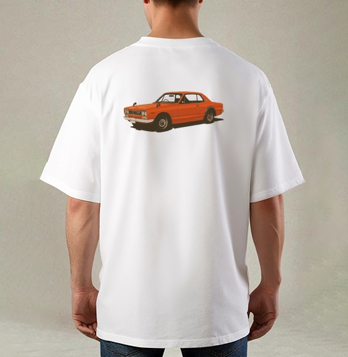 Фотография футболки Nissan Skyline GT-R Хакосука в оранжевом цвете
