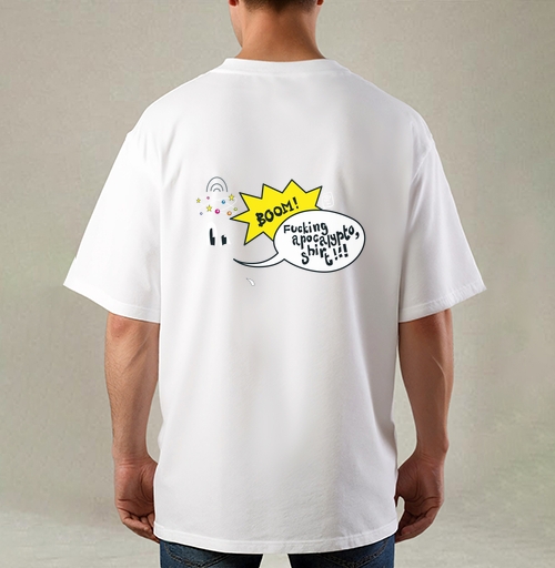 Фотография футболки Эмоциональный взрыв в стиле поп-арт с надписью BOOM shirt