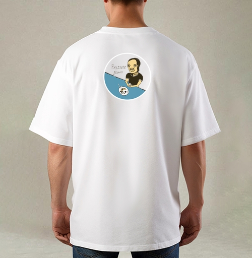 Фотография футболки Экзистенциальный завтрак усталый мужчина Веселого мало