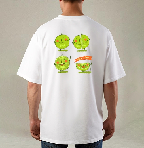 Фотография футболки Лайм в разных видах нарезки Lime in Different Cuts