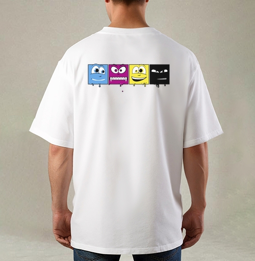 Фотография футболки CMYK faces / Лица CMYK