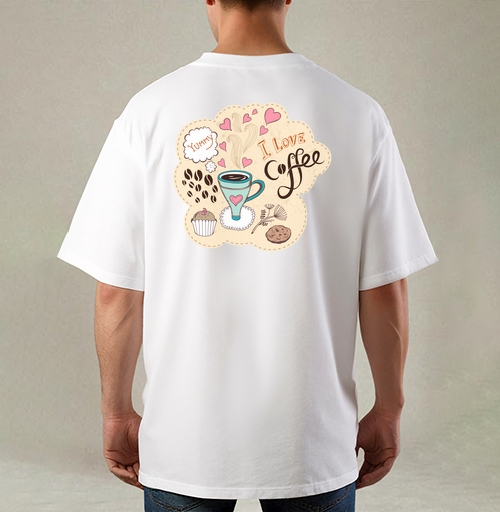 Фотография футболки I love coffee / Я люблю кофе