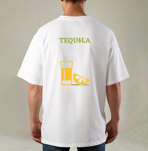 Фотография футболки Яркий минималистичный плакат TEQUILA с мексиканским стилем