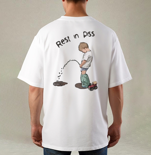 Фотография футболки Ироничная футболка REST IN PISS с забавным принтом