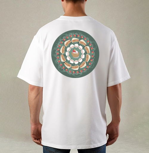 Фотография футболки sweet mandala / THOUGHT The user wants a translation of sweet mandala for a product card title. / Сладкая мандала