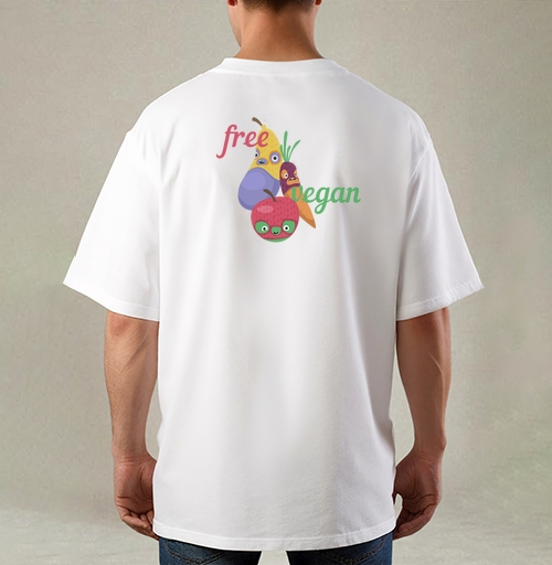 Фотография футболки Весёлые веганские герои: Free Vegan